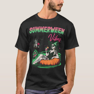サマウィン（夏のハロウィン）の楽しい雰囲気 かぼちゃ スプーキーなバケーション Tシャツ