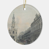 サマセット州の家およびSt Mary le Strが付いている繊維 セラミックオーナメント (左)