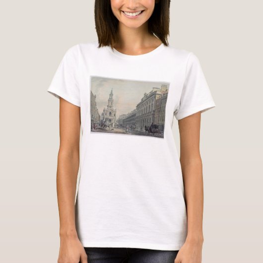 サマセット州の家およびSt Mary le Strが付いている繊維 Tシャツ (正面)