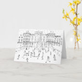 サマセット州の家でスケートで滑ること カード (黄色い花)