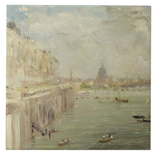 サマセット州の家の台地そしてセントポールの眺め、のために タイル (正面)