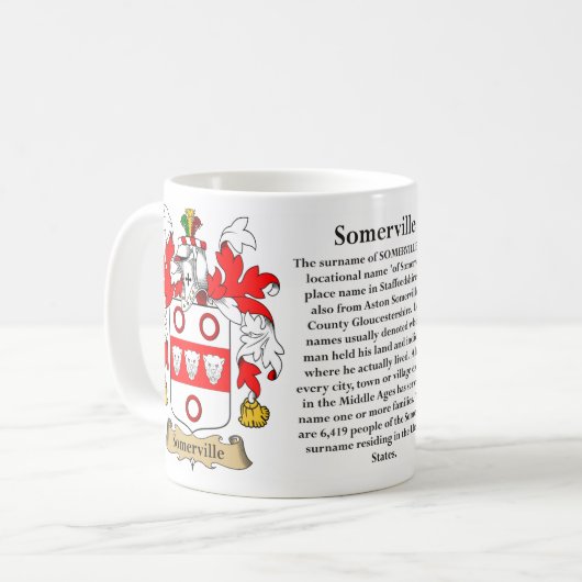 サマビル家族の紋章付き外衣 コーヒーマグカップ (正面左)