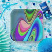 サマフィーリング、抽象芸術3Dレインボワート ペーパープレート (パーティー)