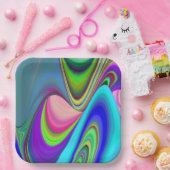 サマフィーリング、抽象芸術3Dレインボワート ペーパープレート (パーティー)