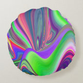 サマフィーリング、抽象芸術3Dレインボワート ラウンドクッション (裏面)