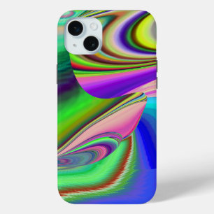 サマフィーリング、抽象芸術3Dレインボワート iPhone 15 MINIケース