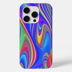 サマフィーリング、抽象芸術3Dレインボワート iPhone 15 PROケース