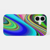 サマフィーリング、抽象芸術3Dレインボワート iPhone 16ケース (裏面横)