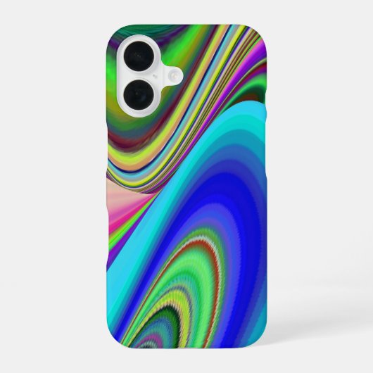 サマフィーリング、抽象芸術3Dレインボワート iPhone 16ケース (裏面)