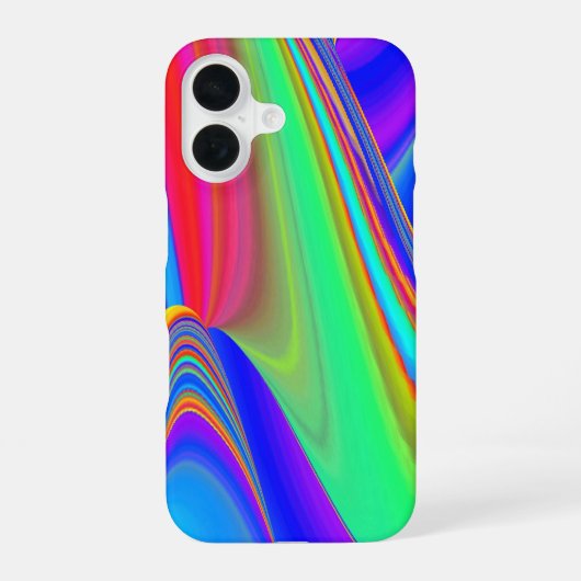 サマフィーリング、抽象芸術3Dレインボワート iPhone 16ケース (裏面)