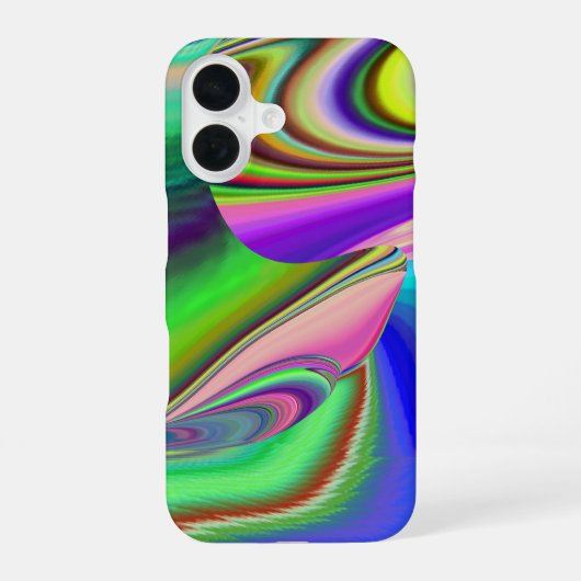 サマフィーリング、抽象芸術3Dレインボワート iPhone 16ケース (裏面)
