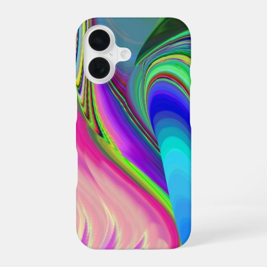 サマフィーリング、抽象芸術3Dレインボワート iPhone 16ケース (裏面)