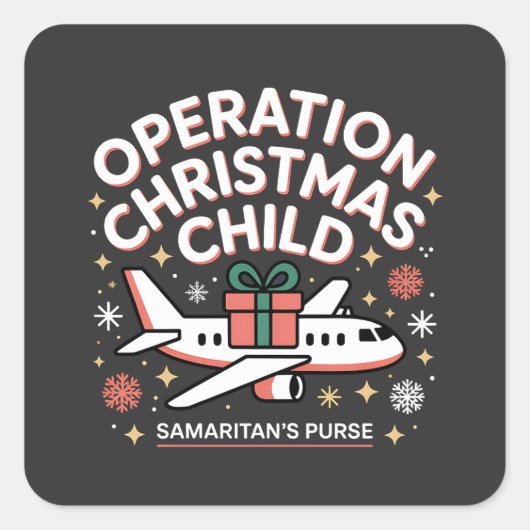 サマリア人の財布 Operation Christmas Child スクエアシール (正面)