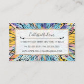 サマリーイエローピンク絵を描フローララインアート 名刺 (裏面)