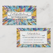 サマリーイエローピンク絵を描フローララインアート 名刺 (正面/裏面)