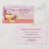 サマリーウォーターカラーカクテルイベントバーテンダー 名刺 (正面/裏面)