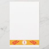 サマリーコーラルオレンジとゴールデンイエローモノグラム 便箋 (裏面)