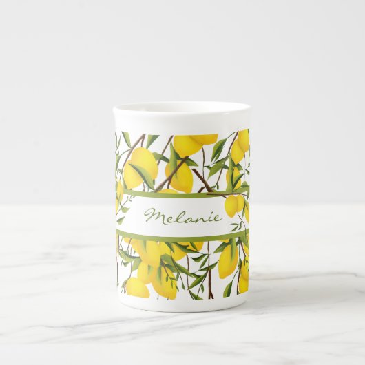 サマリーシトラスレモンツリーブランチ ボーンチャイナマグカップ (正面)