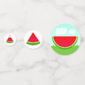 サマリーレッドスイカ子供の誕生日パーティー コンフェッティ (正面)