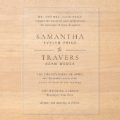 サマンサグレイ伝統的エレガントな結婚式 アクリル招待状 (正面)