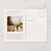 サマンサタン伝統的エレガントな結婚式 案内ポストカード (裏面)