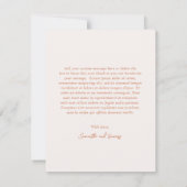 サマンサバーンオレンジ伝統的エレガントな結婚式 サンキューカード (裏面)