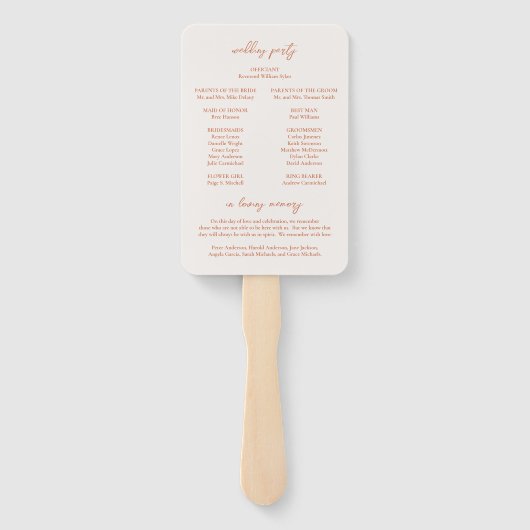 サマンサバーンオレンジ伝統的エレガントな結婚式 ハンドファン (裏面)