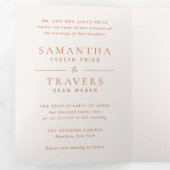 サマンサバーンオレンジ伝統的エレガントな結婚式 三つ折り招待状 (内部最初)