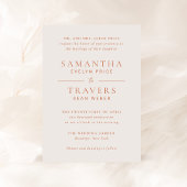 サマンサバーンオレンジ伝統的エレガントな結婚式 招待状