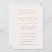 サマンサバーンオレンジ伝統的エレガントな結婚式 招待状 (正面)