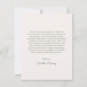 サマンサフォレストグリーン伝統的エレガントな結婚式 サンキューカード (裏面)