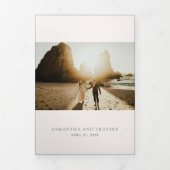 サマンサフォレストグリーン伝統的エレガントな結婚式 三つ折り招待状 (カバー)