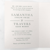 サマンサフォレストグリーン伝統的エレガントな結婚式 三つ折り招待状 (内部最初)