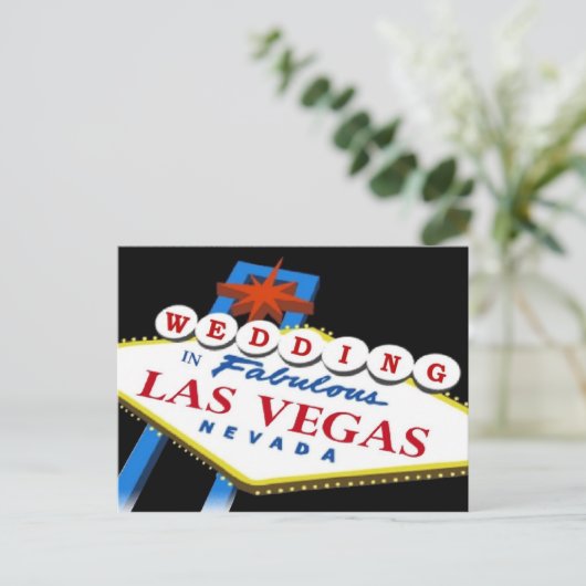 サマンティア＆ゲイリー 2010 ラスベガス 結婚式 案内ポストカード (スタンド正面)