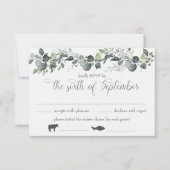 サマンティア & マイケルの食事オプション付き返信カード 招待状 (正面)