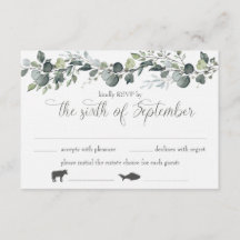 サマンティア & マイケルの食事オプション付き返信カード