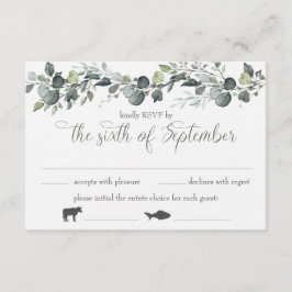 サマンティア & マイケルの食事オプション付き返信カード 招待状