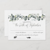 サマンティア & マイケル 返信カード　食事の選択肢付き 招待状 (正面/裏面)