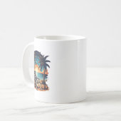 サマーおもしろいウィーンスケルトンビーチパーティーハロウィーンVi コーヒーマグカップ (正面左)