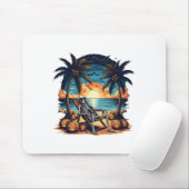 サマーおもしろいウィーンスケルトンビーチパーティーハロウィーンVi マウスパッド (マウス)