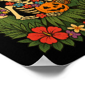 サマーおもしろいウィーンスケルトンルアウ（ハワイ式宴会）パーティーハロウィンベ ポスター (角)