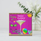 サマーおもしろいカクテルプールパーティー 招待状 (スタンド正面)