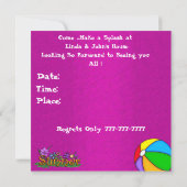 サマーおもしろいカクテルプールパーティー 招待状 (裏面)