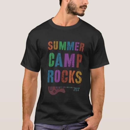 サマーおもしろいキャンプロックキッズカウンセラーSq Tシャツ (正面)
