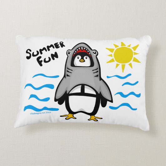 サマーおもしろいシャークペンギン アクセントクッション (裏面)