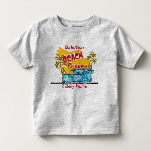 サマーおもしろいビーチファミリー懇親会 トドラーTシャツ (正面)