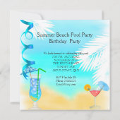 サマーおもしろいブルーカクテルビーチパーティー 招待状 (裏面)