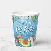 サマーおもしろいプールパーティー誕生日 紙コップ (正面)