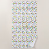 サマーおもしろいモノグラムビーチホリデードゥードルズデコール ビーチタオル (正面)