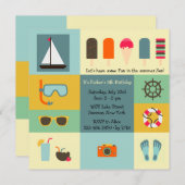 サマーおもしろい招待状 招待状 (正面/裏面)